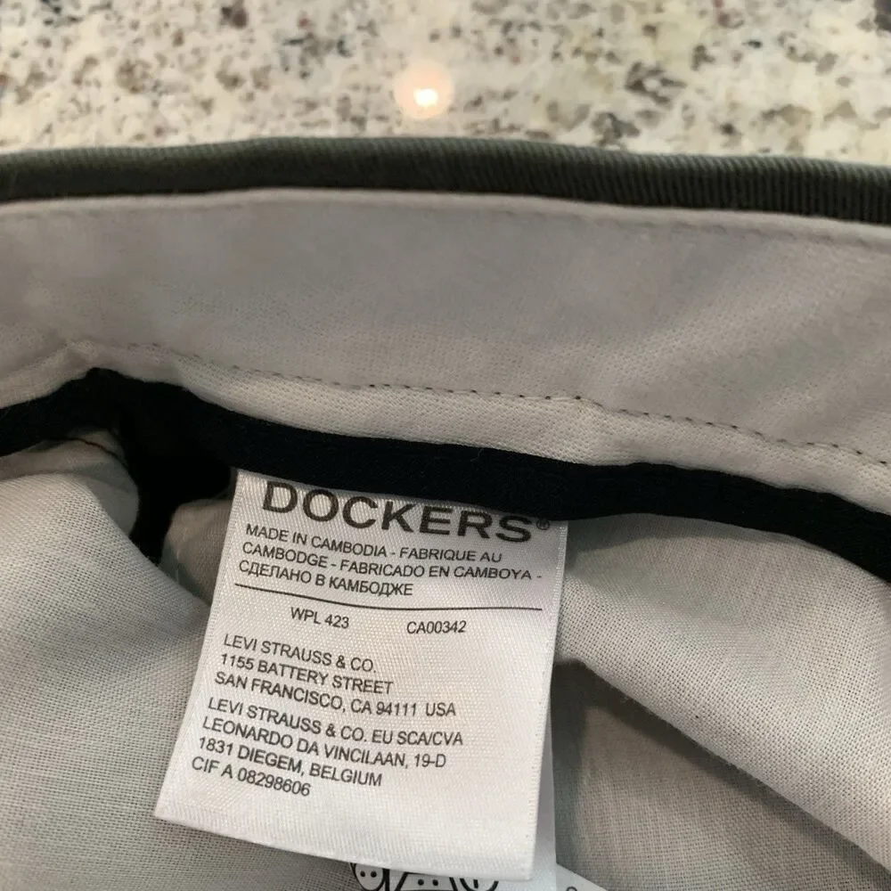 Dockers Pants Men 40x32 Dark Gray Straight Fit Business Casual Church Wedding
